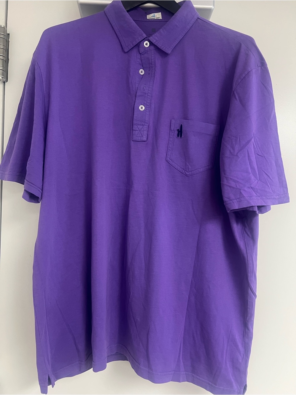 johnnie-O Men's Purple Short Sleeve Polo with Pocket